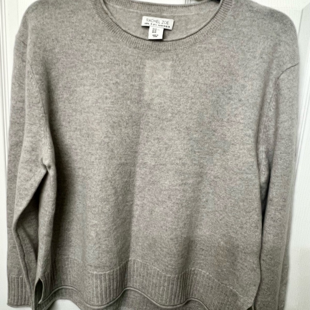 Rachel Zoe Gray Crewneck Sweater Knit Minimalist Design